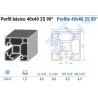 PERFIL BASICO 40X40 2S 90º