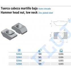 TUERCA C/ MARTILLO BAJA M5...