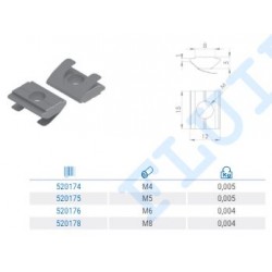 TUERCA EN T ANTIDESLIZANTE M8