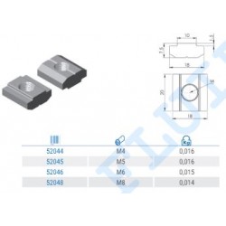 TUERCA RECTANGULAR EN T M5