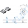 Tuerca rectangular en T M8, canal 10 mm