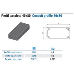 PERFIL BASE CANALETA 40X80