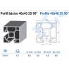 PERFIL BASICO 40X40 2S 90º