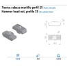 Tuerca cabeza martillo M4, perfil 25x25