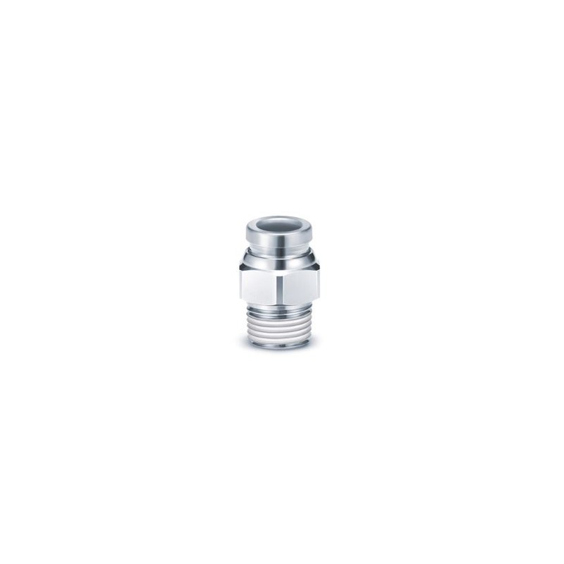RACOR INOX. RECTO MACHO HEX.ø6 Rc 1/4