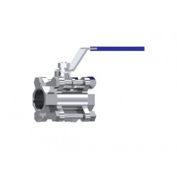 VALV.ESF.1/4" PASO TOTAL 3 PIEZAS INOX