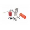 KIT PISTOLAS:DE SOPLAR, PINTAR, INFLAR NEUMÁTICOS Y MANGUERA ESPIRAL DE 5 MTS.