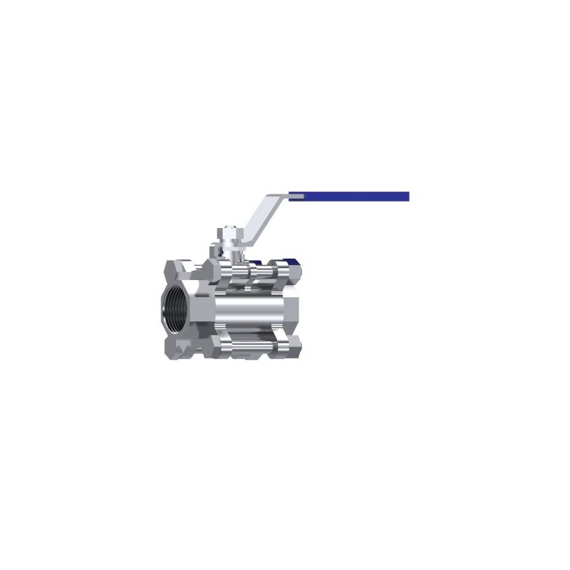VALV.ESF.1/4" PASO TOTAL 3 PIEZAS INOX