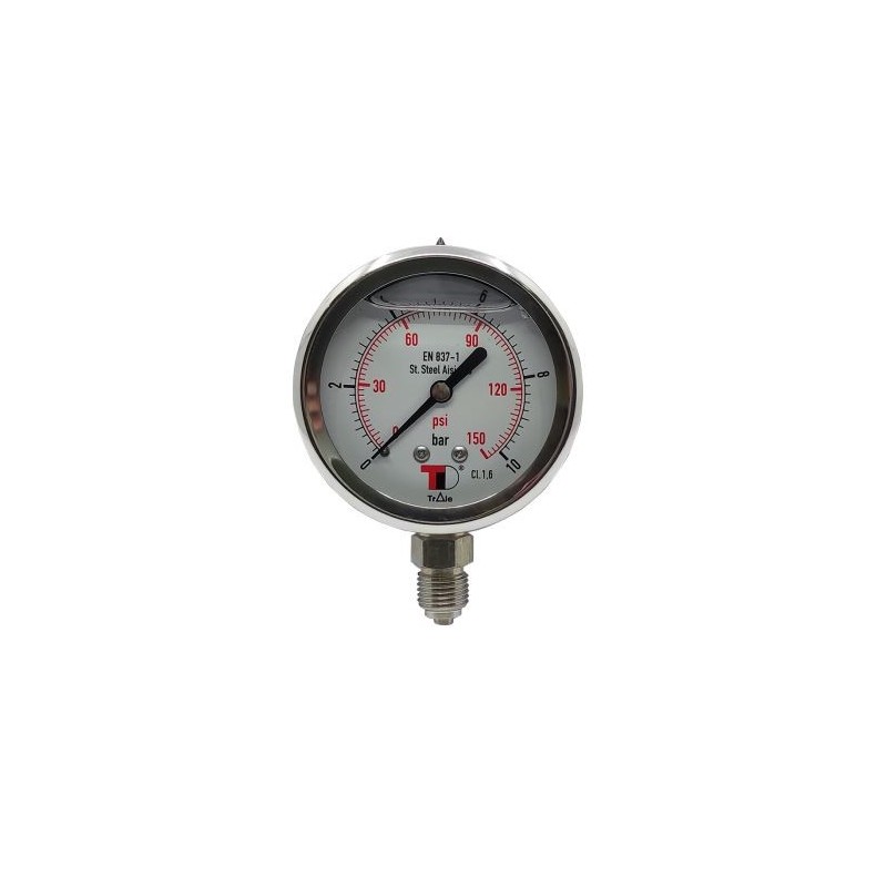 MANÓMETRO INOX DN100 1/2 BSP 0-40