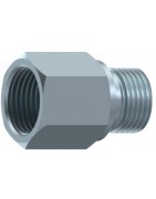 PROLONGADOR HIDRAULICO MACHO 60º-HEMBRA FIJA BSP