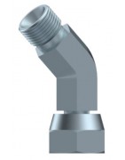 CODO HIDRAULICO 45º MACHO-HEMBRA GIRATORIA BSP 60º.ADAPTADORES FLUIDAL