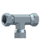 TE HEMBRAS HIDRAULICAS GIRATORIAS BSP 60º.ADAPTADORES FLUIDAL