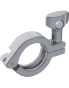 Abrazadera Tri-Clamp con 1 pin Inox.
 A title "